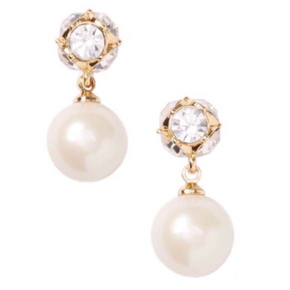 KATE SPADE • Gold Lady Marmalade Pearl Drop Earrings